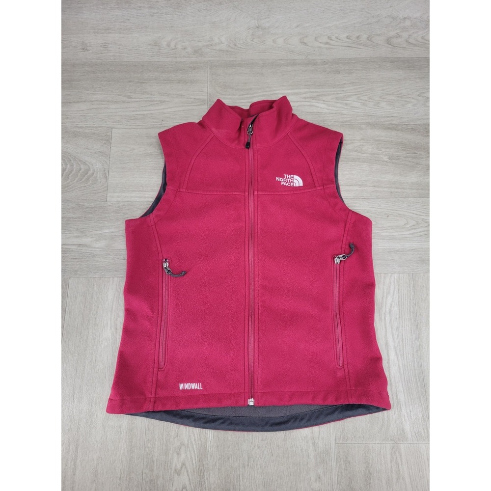 The North Face Womens Windwall Fleece Vest Magenta Pink Full Zip Medium